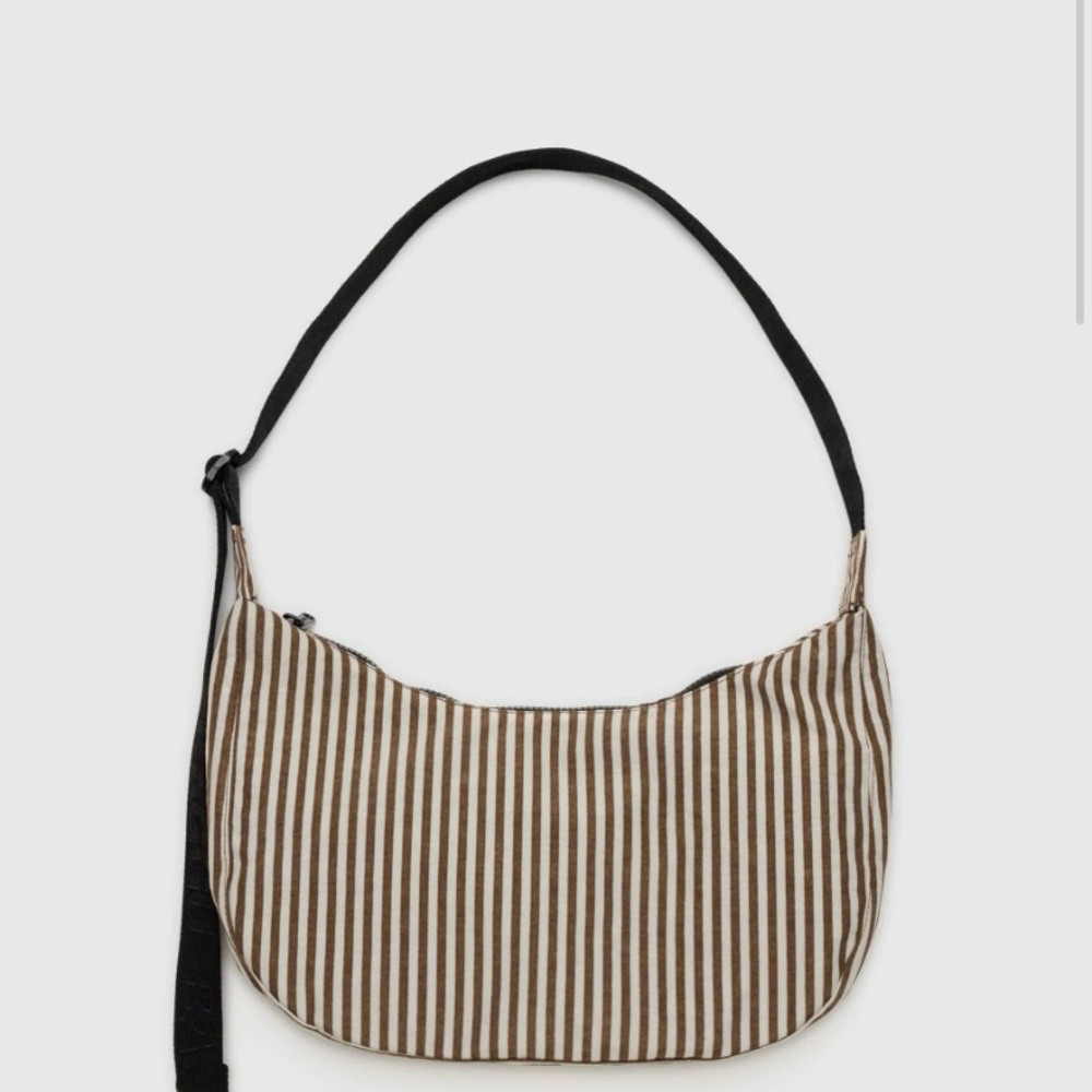 Baggu Medium Nylon Crescent bag Brown Stripe
